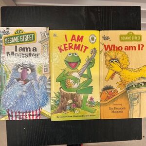 Sesame Street Golden Sturdy Books Lot of 3 I Am a Monster ,Kermit ,Big‎ Bird